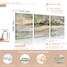 3 件/套现代抽象帆布海报，中性抽象艺术，极简主义艺术，现代主义艺术，抽象风景墙艺术 - 带框或不带框，创意防水帆布海报，卧室、办公室、客厅、咖啡厅、酒吧、家庭和宿舍墙壁装饰