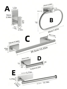 1pc Stainless Steel Bathroom Towel Holder, Towel Ring Organizer Rack
