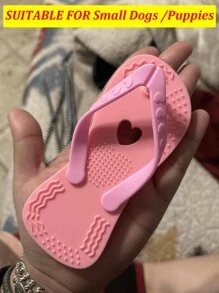 Juguetes de dentición con forma de zapatilla de playa con forma de corazón para el Día de San Valentín, juguetes de masticación simulada con control remoto, para aliviar el aburrimiento y estimular la dentición de cachorros, suaves, buenos para la salud dental, adecuados para razas de perros pequeños