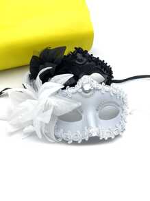 1 Stück Lilie Blume Maskenball Maske, Halbgesicht Erwachsenen Augenmaske, Party Ball Nachtclub Versammlung Maske, Prächtiges Muster, Leicht zu tragen