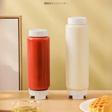 1 Peça Frasco Invertido de Espremedor - Recarregável, Dispensador de Bico Grande, Adequado para Molhos, Ketchup, Creme de Leite Azedo e Xarope - Vedação Automática, Recipiente de Temperos Livre de PVC, Adequado para Uso em Cozinhas e Restaurantes