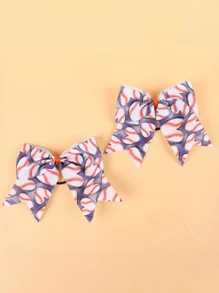 1/2 piezas Coletero de lazo europeo y de la Copa Mundial, súper aficionado, con diseño para aficionados infantiles, cinta grande de mariposa para el pelo, adecuado para porristas escolares, ropa deportiva