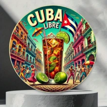 1pc Vintage Freedom Metal Sign, 2D Printed Round Metal Wall Plaque 8x8 Inches, Retro Cuban Art Decor, Suitable For Indoor And Outdoor Use, Great For Home, Farm, Restaurant, Garden, Bar, Cafe, Gym, Ideal For Home, Restaurant, Cafe, Garage Decoration, Various Designs, Home Decor, Room Decor, Wall Decor, Birthday Gift, Graduation Gift - Multicolor - View 2