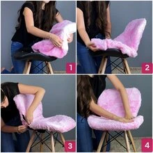 D Vieira Textil Decor Eames Eiffel Slim Short Hair Chair Cover Office Study Manicure Dressing Table Desk Bedroom Decor Female Girl - 淺粉色 - 查看 6