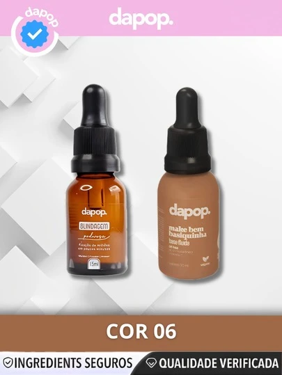 Kit Base Fluída Vegana Dapop Make Basiquinha + Blindagem Poderosa - Dapop Festa Junina