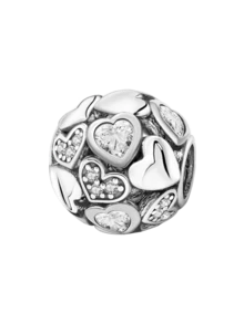 1Pc Fashionable 925 Sterling Silver Sparkling Pink And Purple Heart Fixing Buckle For Women Bracelets Bangles DIY Jewelry Making And Daily Outfit Matching Jewelry Decoration For Girls - Silver - View 12