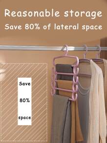 3/6Pcs Space Saving 5 Tier Multi-Tier Coat Rack, 5 Tier Plastic Trouser Hooks, Non-Slip Trouser Rack, Multi-Functional Hangers For Home And Dormitory Clotheshorse Back To School Travel Essentials Room Decor, Home Decor, Bedroom Decor Storage Organization And Storage