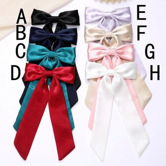 1pc Crystal Segment Bow Knot Ribbon Clip, Versatile Casual/Elegant Women's Cloth Butterfly Hair Clip Suitable For Daily Life, Work, Leisure, Solid Color, Casual Street Style, Seasonal Use, Iron Alloy Material Claw Clips Hair Claws Hair Barrettes
