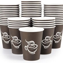 240 Pack 12 Oz Paper Cups, Disposable Coffee Cups, Paper Drinking Cups, Brown Disposable Cups, Paper Hot Coffee Cups, Paper Coffee Cups For Party, Picnic, Travel, And Events - Brown - View 1