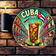 1pc Vintage Freedom Metal Sign, 2D Printed Round Metal Wall Plaque 8x8 Inches, Retro Cuban Art Decor, Suitable For Indoor And Outdoor Use, Great For Home, Farm, Restaurant, Garden, Bar, Cafe, Gym, Ideal For Home, Restaurant, Cafe, Garage Decoration, Various Designs, Home Decor, Room Decor, Wall Decor, Birthday Gift, Graduation Gift - Multicolor - View 6