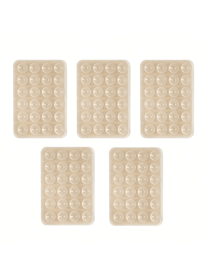 5 pezzi Supporto per telefono adesivo in silicone trasparente e ventosa multi-funzione antiscivolo, supporto quadrato portatile e staccabile per selfie e registrazione video senza mani, compatibile con , telefoni Android, regalo per compleanno, famiglia, amici, accessori per telefono