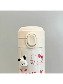 Sanrio Sanrio Sanrio Hello Kitty 15.22 Oz Stainless Steel Insulated Travel Mug With One-Touch Pop Lid, Cartoon Design For Teens And Adults - 1 Piece