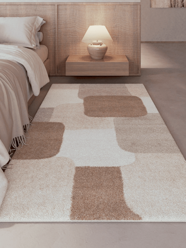 1pc Soft Faux Cashmere Rug, Simple Rectangular Rug, Fluffy Bedroom Rug, Bedroom Decorative Rug, Bedside Decorative Rug, Washable, Perfect Home Decor Faux Cashmere Rug, Holiday Decoration Rug