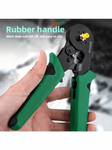 1 件自动调节棘轮压接工具，压接连接器和端子，4 爪 AWG23-7 锯齿压接范围 0.25-10mm²，6 爪 AWG24-10 锯齿压接范围 0.25-6mm²，适用于家庭安装、机械维修、接线维护，也称为连接器钳、电线压接工具、端子压接器、欧式压接钳