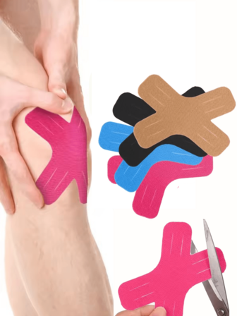 4/8 运动弹力绷带X型肌肉贴适用于膝盖肩膀肘部防水透气运动胶带护理肌肉绷带健身房健身房配件绷带运动胶带