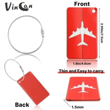 VINCAN 5er Pack Aluminium Kofferanhänger mit Edelstahlschnur und wasserdichter PVC Karte für Reiserucksack, Koffer, Reisezubehör, Reiseessentials, Reise Muss-Habe