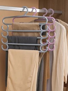 3/6Pcs Space Saving 5 Tier Multi-Tier Coat Rack, 5 Tier Plastic Trouser Hooks, Non-Slip Trouser Rack, Multi-Functional Hangers For Home And Dormitory Clotheshorse Back To School Travel Essentials Room Decor, Home Decor, Bedroom Decor Storage Organization And Storage