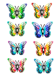 8pcs Metal Butterfly Wall Art Decor, 3D Hanging Butterfly Ornaments For Garden, Yard, Fence, Outdoor Colorful Decorative Butterflies, Indoor/Outdoor Decoration, Holiday/Party Gifts