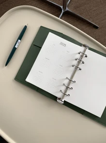 1pc/1 Set A6/A7/A8/M5 Portable Loose-Leaf Binder, Available In Multiple Colors Including Pink, Purple, Gray, PU Leather Planner Notebook, Refillable Pages, Storage Bag, Plan Book, Planning Pages School Supplies, Back To School