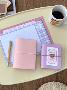 1pc/1 Set A6/A7/A8/M5 Portable Loose-Leaf Binder, Available In Multiple Colors Including Pink, Purple, Gray, PU Leather Planner Notebook, Refillable Pages, Storage Bag, Plan Book, Planning Pages School Supplies, Back To School