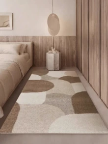 1pc Soft Faux Wool Rug, Minimalist Rectangular Carpet, Soft & Comfortable, Bedroom Rug, Bedroom Decor Rug, Bedside Decor Rug, Washable, Home Decor Faux Wool Rug, Holiday Decor Rug