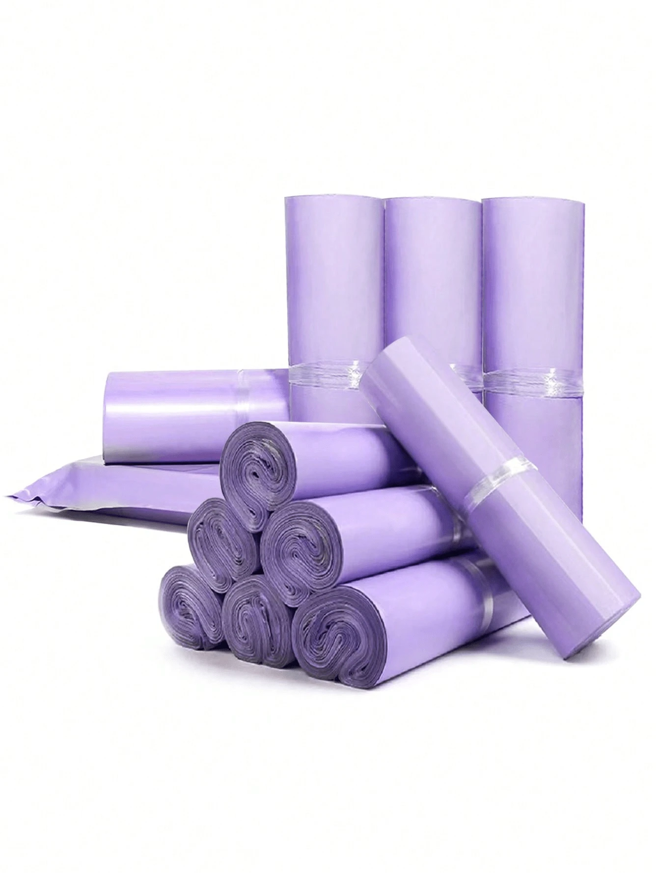 Bộ 100/50/20/10 túi đóng gói dày dặn, chống thấm nước, màu trơn, kiểu dáng tối giản, đa năng, phù hợp cho văn phòng, vận chuyển và gửi thư. - Màu tím - Xem 1