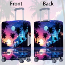 1 pezzo Custodia protettiva per valigia con stampa paesaggistica da viaggio, accessorio per valigia rinforzato, adatto per lavoro, viaggi di lavoro, vacanze, viaggi, deposito bagagli, ritorno a scuola, per aggiungere colore alla tua valigia. Adatto per valigie da 20-28 pollici. Borsa per accessori scolastici - Multicolore - Visualizzare 12