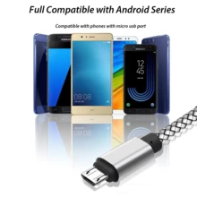 30W Micro USB 快速充电线，尼龙编织安卓手机充电线，兼容三星 Galaxy S7 S6 Edge J7 S5 Note 5 4 G4 K40 K20、MP3/MP4 以及各种 Micro USB 接口的数码产品和小家电，兼容三星 Galaxy S7/HTC 安卓手机、Kindle、相机、MP3 等设备。 - 彩色 - 查看 7