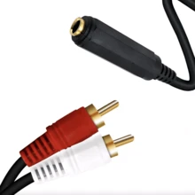 Cable Adaptador 2 RCA a Plug 3.5mm H 30cm - Negro - Ver 1
