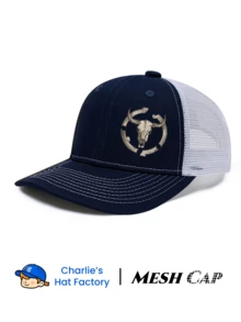 1 件装公牛头骨印花 Cnotrast 网眼帽夏季棒球帽户外透气街头帽卡车司机帽可调节头围高品质 - bull skull - 查看 3