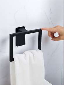 1个方形管浴室收纳挂架，毛巾环，浴室挂钩，纸巾架，不锈钢收纳杆，毛巾架，浴室配件，浴室工具