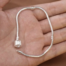 1 Stück ikonischer Moment Schlangenketten Charm Armband, 925er Silber beschichtet, passend für alle Charm Schlangenketten Armbänder, Schmuck für Frauen zu Valentinstag, Muttertag, Geburtstag, Weihnachten