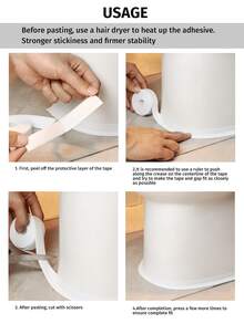 Waterproof Mildew-Proof Toilet Caulk Strip, Self-Adhesive Sealing Tape For Kitchen Bathroom, Bathroom Waterproof Tape To Avoid Wet, Kitchen Sink Beautiful Seam Stickers Bathroom Accessories Bathroom Tools - White - View 5