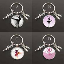 优雅的芭蕾舞者钥匙扣，合金吊坠设计为芭蕾舞鞋，非常适合舞蹈爱好者用作汽车钥匙或背包钥匙扣汽车配件包魅力学校可爱哥特 Y2k