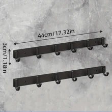 Modern Black Aluminum Wall Mounted Hook For Bathroom Accessories, Suitable For Towels, Coats And Clothes