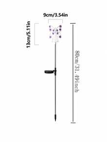 1pc Solar Powered Angel Ground Light, Garden Pathway Lights, Colorful Decorative Lights, Solar Powered Cycling Garden Lights, Outdoor Memorial Decor, Suitable For Garden, Lawn, Park Path, Home Decor, Yard - Pink, Blue, Yellow, Purple - Multicolor - View 12