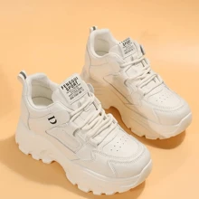 Women's Chunky Sneakers With Hidden Wedge Heel, Retro/Chunky Sneakers, Versatile Casual Platform Sneakers, Spring & Autumn 2025