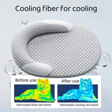 Cama para perros y gatos autorrefrigerante para verano, cama de enfriamiento por hielo, lavable y con funda extraíble, apta para uso en interiores como sofá, cama o piso de casa y coche, adecuada para gatos y perros pequeños y medianos (Gris)