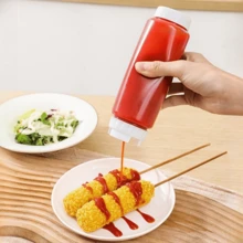 1 Peça Frasco Invertido de Espremedor - Recarregável, Dispensador de Bico Grande, Adequado para Molhos, Ketchup, Creme de Leite Azedo e Xarope - Vedação Automática, Recipiente de Temperos Livre de PVC, Adequado para Uso em Cozinhas e Restaurantes