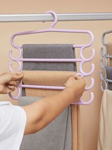 3/6Pcs Space Saving 5 Tier Multi-Tier Coat Rack, 5 Tier Plastic Trouser Hooks, Non-Slip Trouser Rack, Multi-Functional Hangers For Home And Dormitory Clotheshorse Back To School Travel Essentials Room Decor, Home Decor, Bedroom Decor Storage Organization And Storage