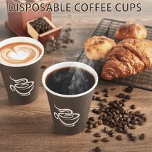 240 Pack 12 Oz Paper Cups, Disposable Coffee Cups, Paper Drinking Cups, Brown Disposable Cups, Paper Hot Coffee Cups, Paper Coffee Cups For Party, Picnic, Travel, And Events - Brown - View 3