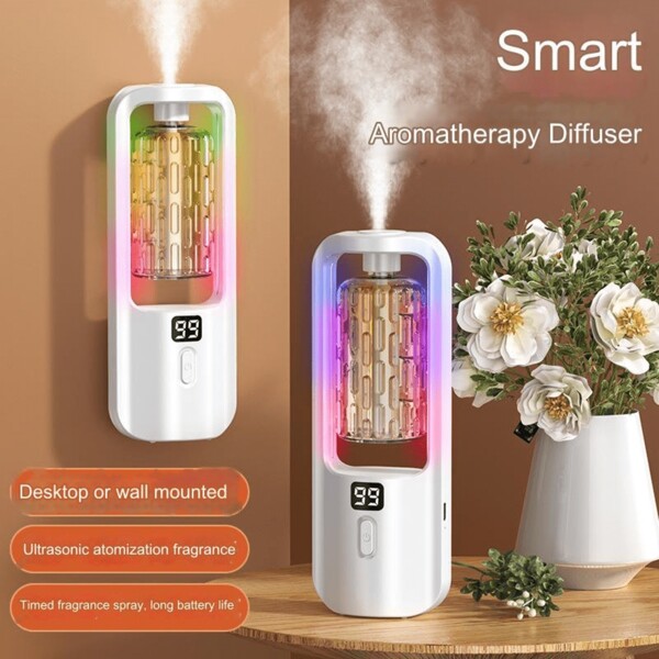Aromatherapy Humidifier With Essential Oils, Small And Cute Aroma Diffuser With LED Light, Perfect For Office, Bedroom, Bathroom - Long-Lasting Home Aromatherapy Device, Portable Air Freshener - Perfect Gift