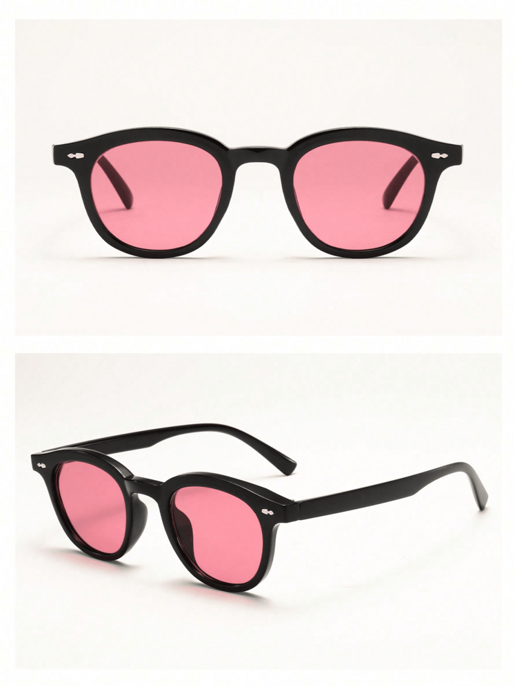 1pc Men's Cat Eye Small Frame Advanced Sense Of Light Luxury Fashion Glasses (Suitable For Travel Driving Outdoor Sports Daily Use) - Pink - View 2