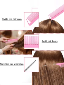 2pcs/Portable Men's And Women's Fashionable Hair Dye Bottle, Styling Hair Comb, Plastic Comb. Hair Salon Hair Accessories Pointed Tail Comb, A Must-Have Tool For Dyeing Hair, Suitable For Hairstyle Design And Hairdressers