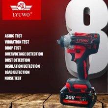 LYUWO Power Tool, Rechargeable Lithium Battery, 420N. M Electric High Torque Wrench, Suitable For Small And Medium-Sized Car Maintenance And Stage Bracket Maintenance. It Can Rotate Clockwise Or Counterclockwise And Can Be Equipped With A Drill Bit. It Is Dual-Use And Has LED Lights. Drill Bits And Accessories Are Given As Gifts