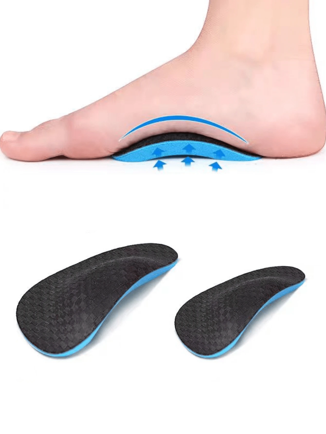 1 Pair Arch Support Sports Shoe Insoles For Travel And Home Use - Blue - View 1
