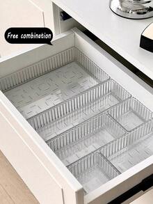 7pcs/Set Transparent Makeup Organizer Drawer Box, Makeup Display Rack, Makeup Tool Storage Box, Drawer Desktop Organizer, Drawer Type Makeup Storage Box Organizer Storage Box Travel Gifts - Clear - View 1