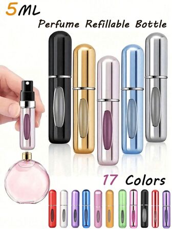 10/6 piezas Botella rellena de perfume atomizador rellenable Mini portátil contenedor de líquido vacío Esenciales de viaje Organizador de viaje Para playa Vacaciones Vuelta al cole Útiles escolares Vacaciones Camping Accesorios esenciales Perfume para mujer Perfume para hombre Perfume Botella para playa