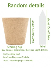 15pcs Plant Nursery Pots Small Seed Starting Pots Seedling Plastic Plant Pot With Drainage Holes For Indoor Outdoor Planting Garden Flower Plant Container Cups Planter,Plastic Plant Nursery Pots With 15 Pcs Plant Labels, Seed Starting Planting Pot Flower Planter Container For Succulents, Seedlings, Cuttings, Transplanting,Two-Tone Plastic Flower Pot For Planting With Thickened Nutrient Bowl For Seedling Cultivation