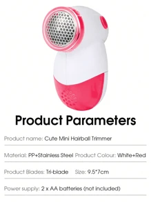 1 Peça Mini Removedor de Pelos Elétrico Portátil para Tecido, Removedor de Fiapos de Tecido, Desfibrilador de Roupas, Aparador de Bolinhas, Máquina de Fazer Suéter, para Roupas, Roupa de Cama, Móveis, Carpetes, Sofá, Materiais de Limpeza - Requer 2 pilhas AA (não inclusas)